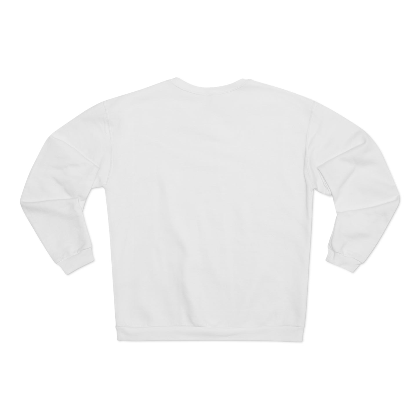 the back of a white sweatshirt with long sleeves