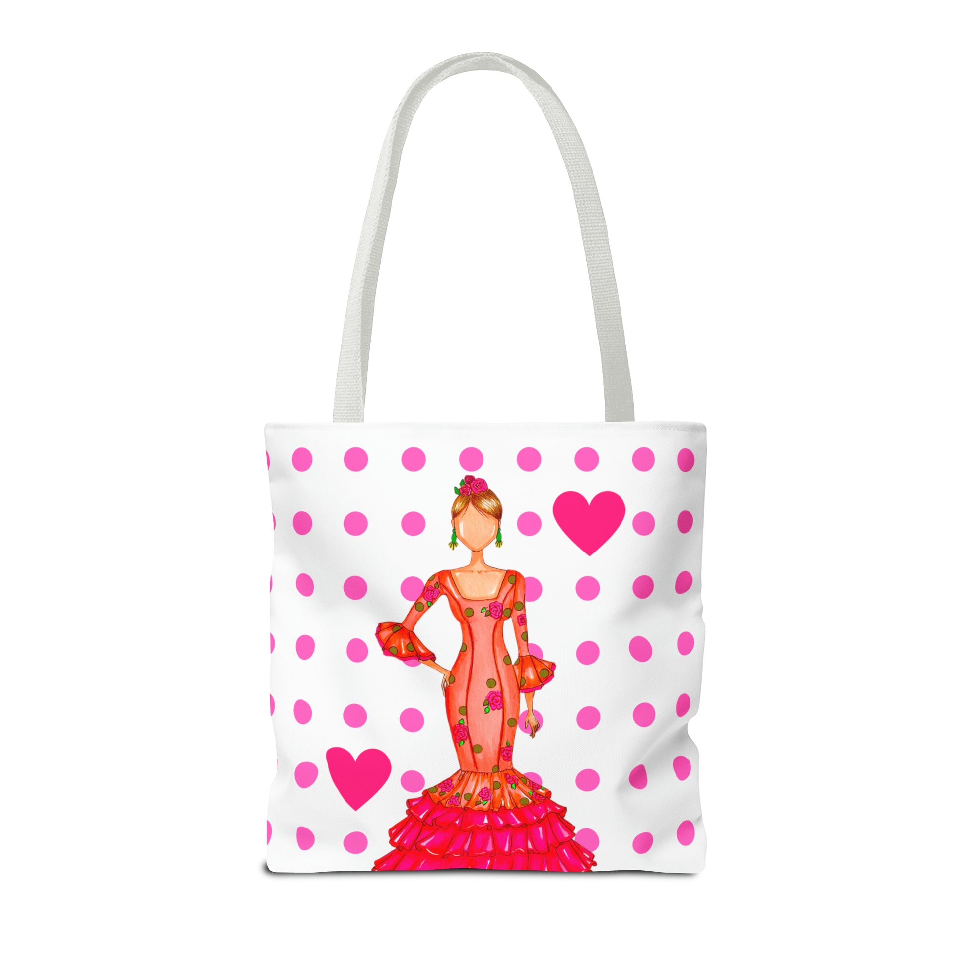 a tote bag with a picture of a woman on it