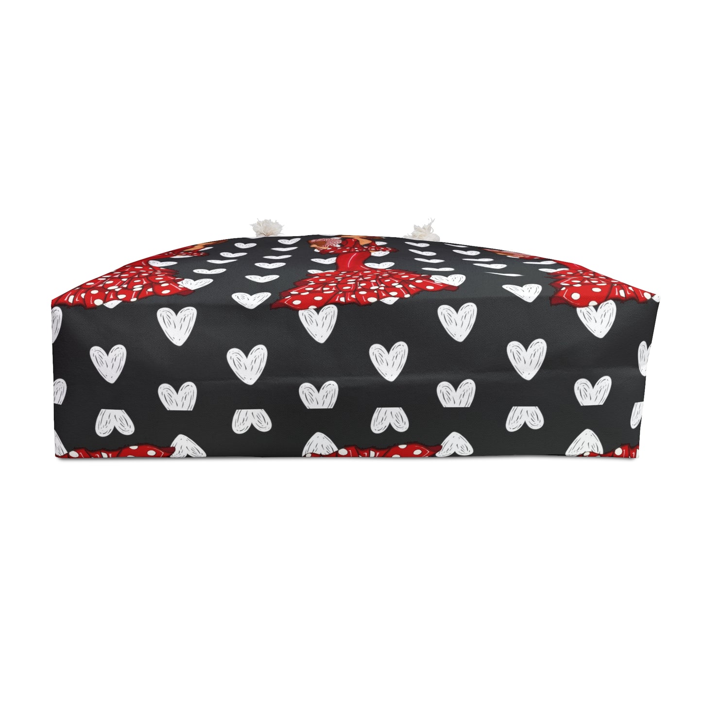 a black and white box with hearts on it
