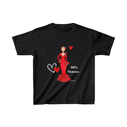 a black t - shirt with a picture of a woman in a red dress