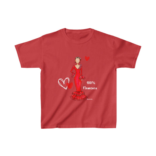 a red t - shirt with a picture of a woman in a red dress