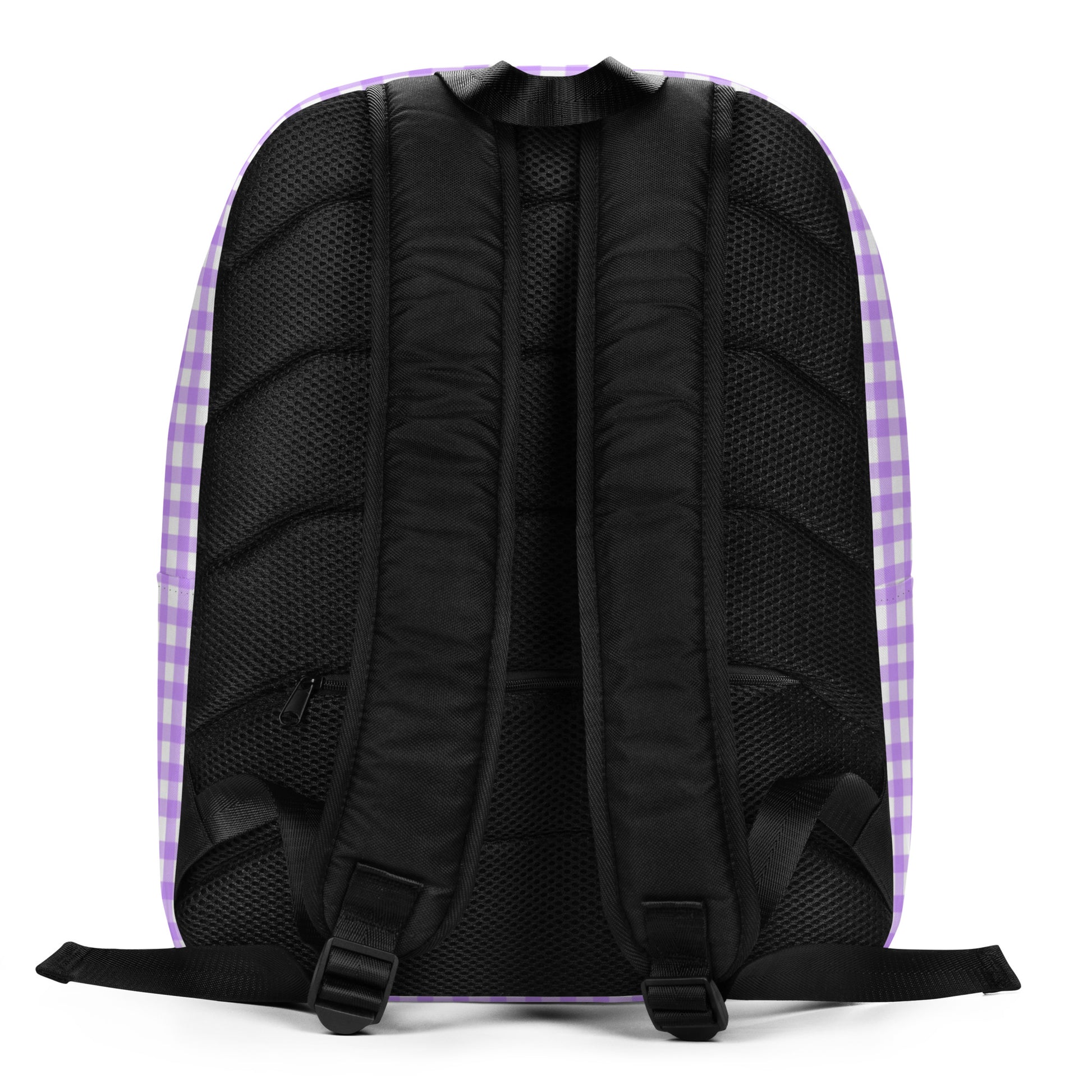 Flamenco Dancer Customizable Backpack, purple dress on a purple gingham check design. - IllustrArte