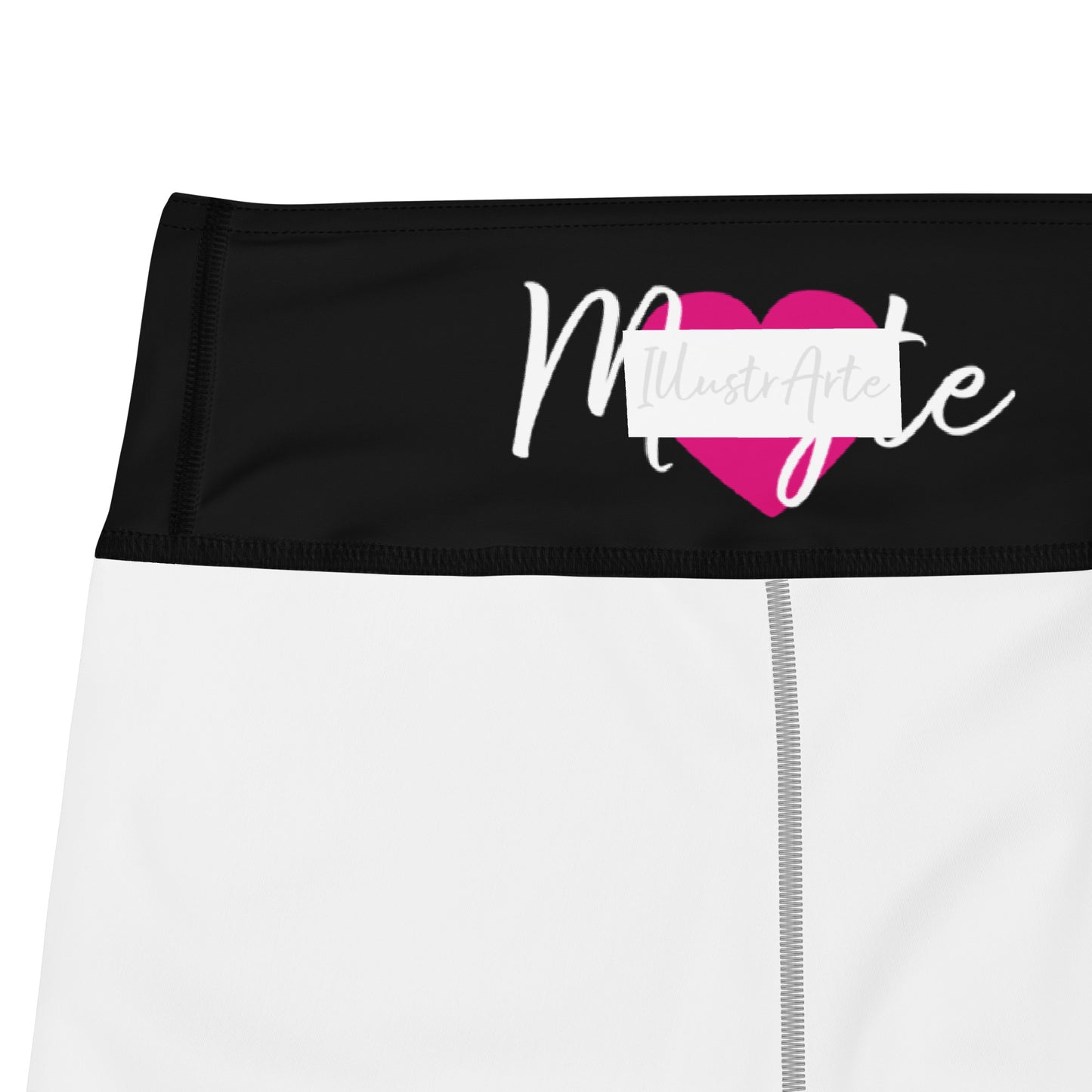 a white and black skirt with a pink heart